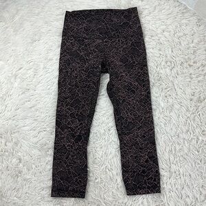 Lululemon Align Crop *21" Lacescape Spanish Rose Black